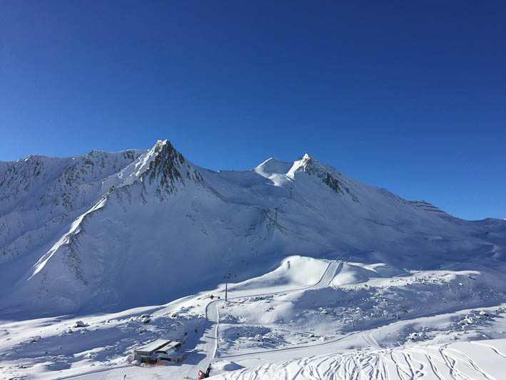 Mountain station and peaks in the Serfaus-Fiss-Ladis ski area